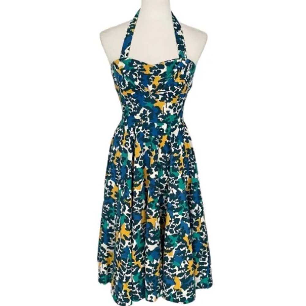 Anthropologie Girl from Savoy corduroy floral halter dress